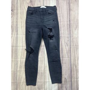 Alter'd State High Rise Skinny Distressed Black Denim Jeans Jr‎ Size 3/26